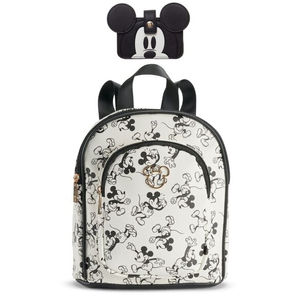 Disney Mickey Mouse Characters Mini Backpack and Card Wallet - Picture 1 of 11